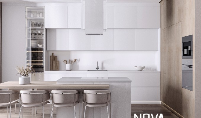 Tủ bếp gỗ hiện đại - Thiết kế thi công tủ bếp cao cấp